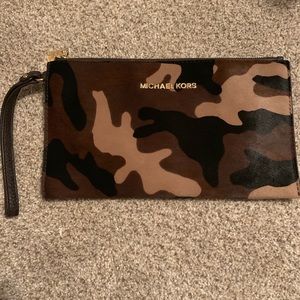 Michael Kors Cowhide Camo Wristlet